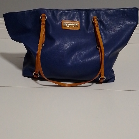 Kenneth Cole Reaction Handbags - Kenneth Cole Reaction blue and brown tote bag faux  leather.